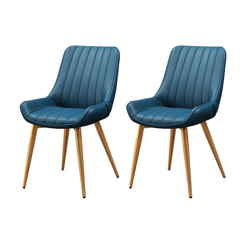 Metalen frame Dining zijstoel faux leer gestoffeerde zijstoel