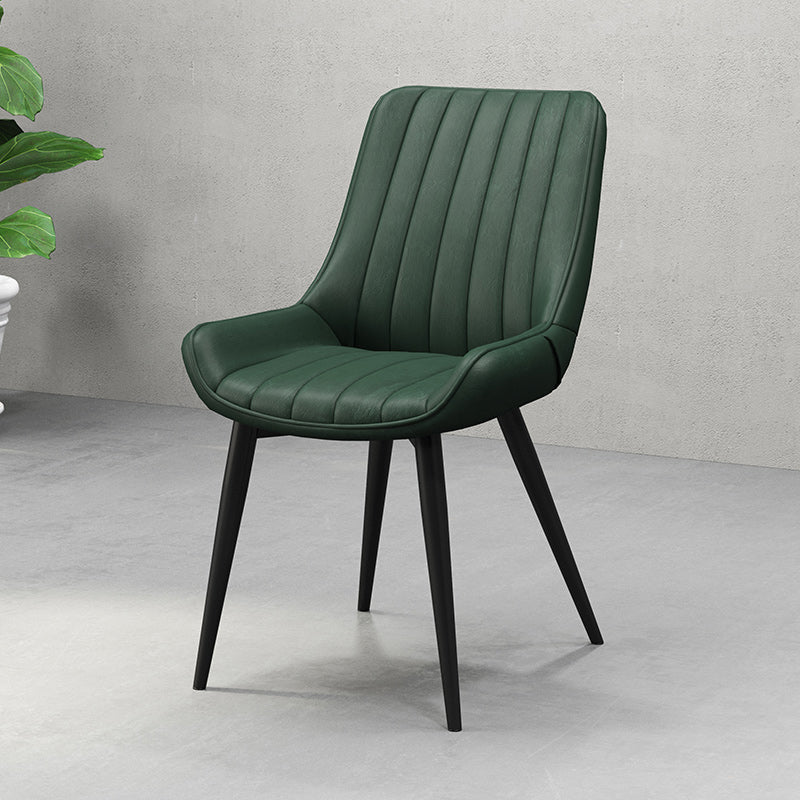 Metalen frame Dining zijstoel faux leer gestoffeerde zijstoel