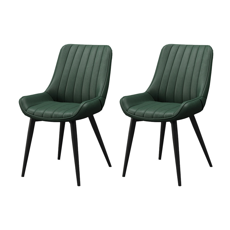 Metalen frame Dining zijstoel faux leer gestoffeerde zijstoel