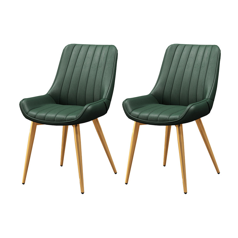 Metalen frame Dining zijstoel faux leer gestoffeerde zijstoel