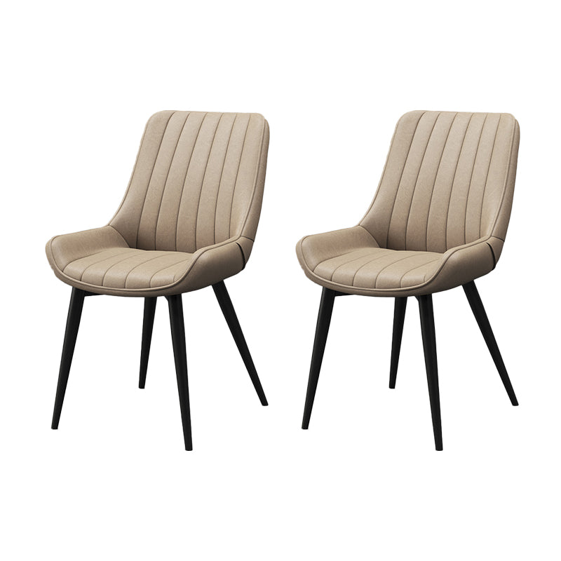 Metalen frame Dining zijstoel faux leer gestoffeerde zijstoel