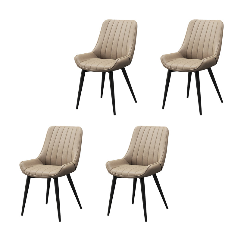 Metalen frame Dining zijstoel faux leer gestoffeerde zijstoel