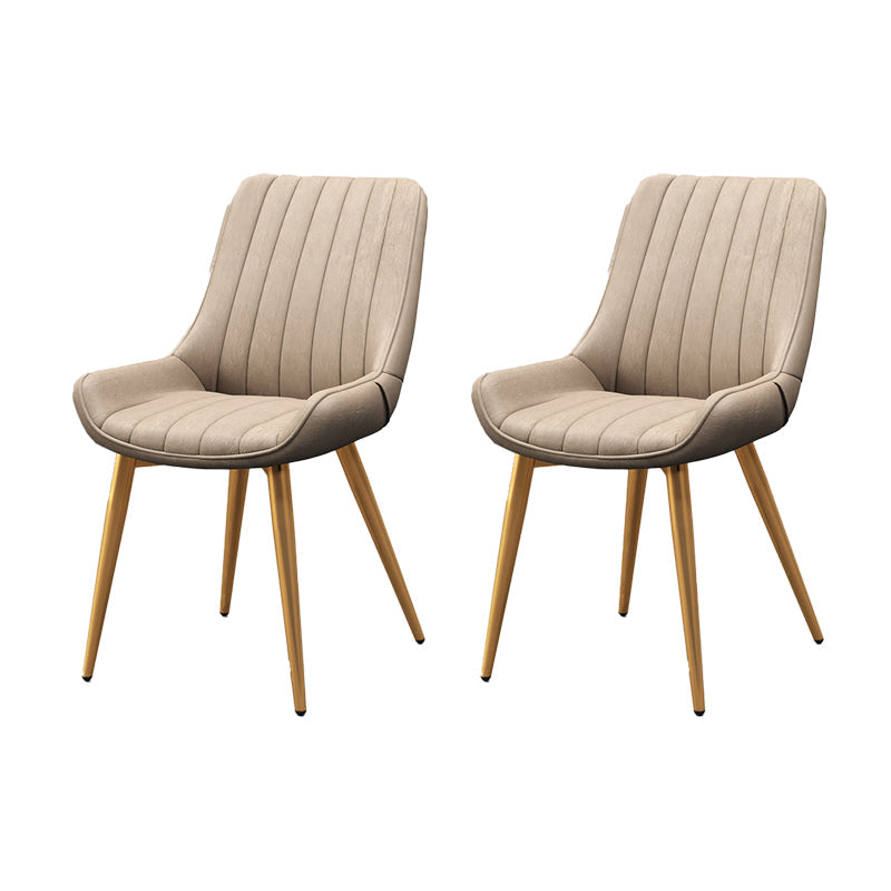 Metalen frame Dining zijstoel faux leer gestoffeerde zijstoel