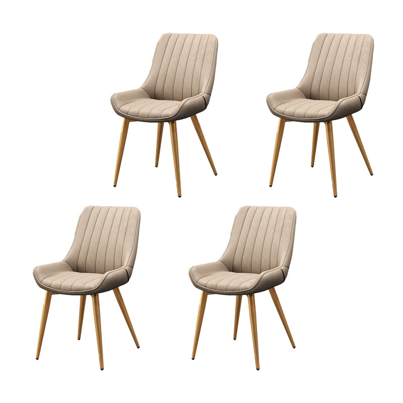 Metalen frame Dining zijstoel faux leer gestoffeerde zijstoel