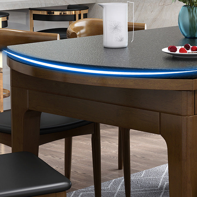 Modern Stone Scalable Dining Table Rubber Wood Legs for Dining Room Clearhalo 'Dining Tables & Seating' 'Dining Tables' 'dining_table' 'furn' 'furn_dining_table' 'Furniture' 'Kitchen & Dining Furniture' 7443143