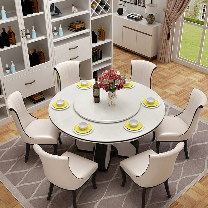 White Dining Table Convertible Dining Table for Kitchen Dining Room Clearhalo 'Dining Tables & Seating' 'Dining Tables' 'dining_table' 'furn' 'furn_dining_table' 'Furniture' 'Kitchen & Dining Furniture' 7443149