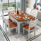 Extendable Dining Table Wood Dining Table for Kitchen Dining Room White-Brown Without Chairs Clearhalo 'Dining Tables & Seating' 'Dining Tables' 'dining_table' 'furn' 'furn_dining_table' 'Furniture' 'Kitchen & Dining Furniture' 7443159