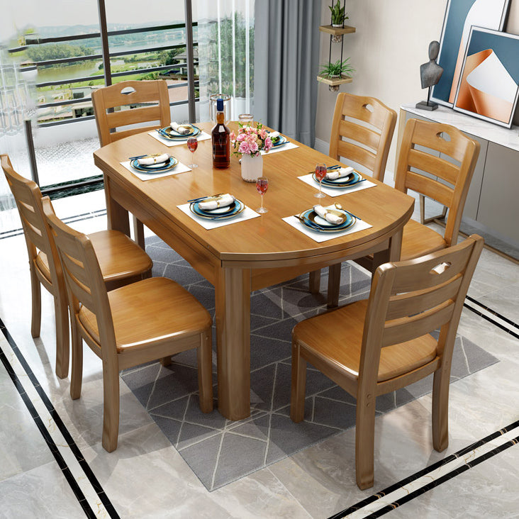 Extendable Dining Table Wood Dining Table for Kitchen Dining Room Brown Without Chairs Clearhalo 'Dining Tables & Seating' 'Dining Tables' 'dining_table' 'furn' 'furn_dining_table' 'Furniture' 'Kitchen & Dining Furniture' 7443160