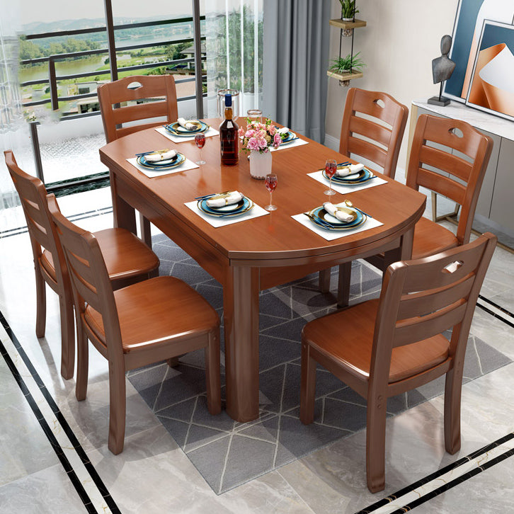 Extendable Dining Table Wood Dining Table for Kitchen Dining Room Medium Wood Without Chairs Clearhalo 'Dining Tables & Seating' 'Dining Tables' 'dining_table' 'furn' 'furn_dining_table' 'Furniture' 'Kitchen & Dining Furniture' 7443161