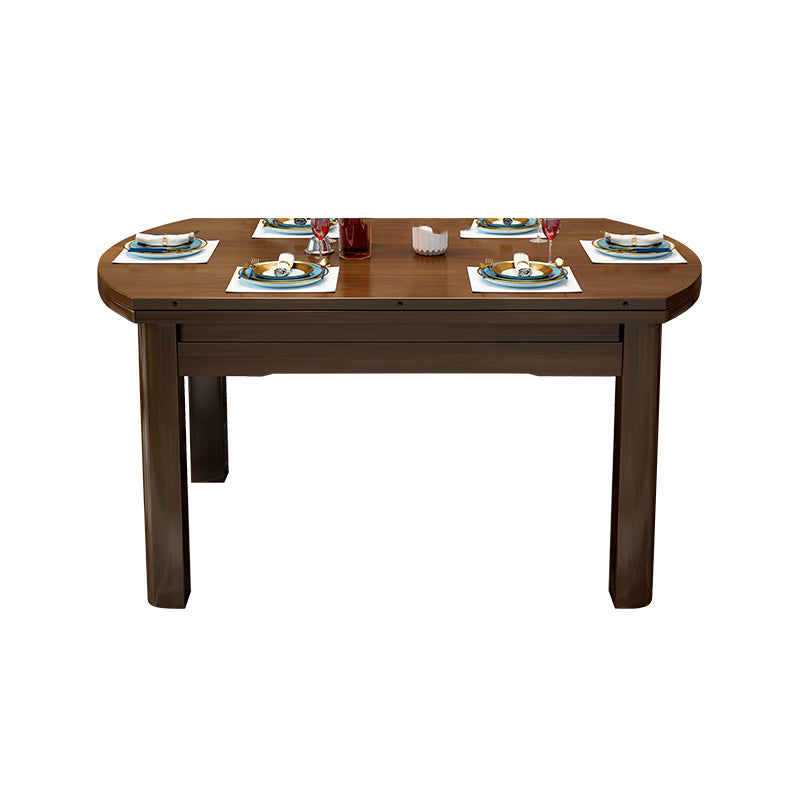 Extendable Dining Table Wood Dining Table for Kitchen Dining Room Walnut Without Chairs Clearhalo 'Dining Tables & Seating' 'Dining Tables' 'dining_table' 'furn' 'furn_dining_table' 'Furniture' 'Kitchen & Dining Furniture' 7443163