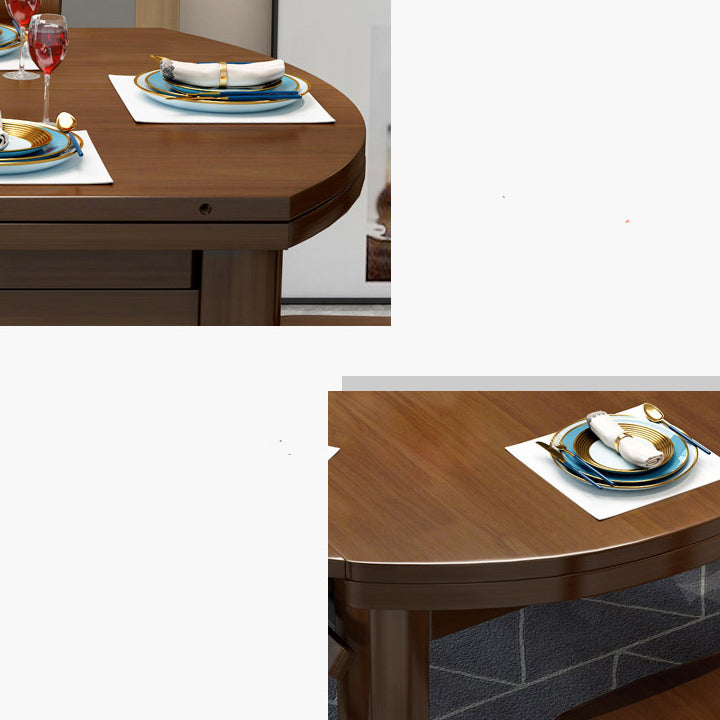 Extendable Dining Table Wood Dining Table for Kitchen Dining Room Clearhalo 'Dining Tables & Seating' 'Dining Tables' 'dining_table' 'furn' 'furn_dining_table' 'Furniture' 'Kitchen & Dining Furniture' 7443164
