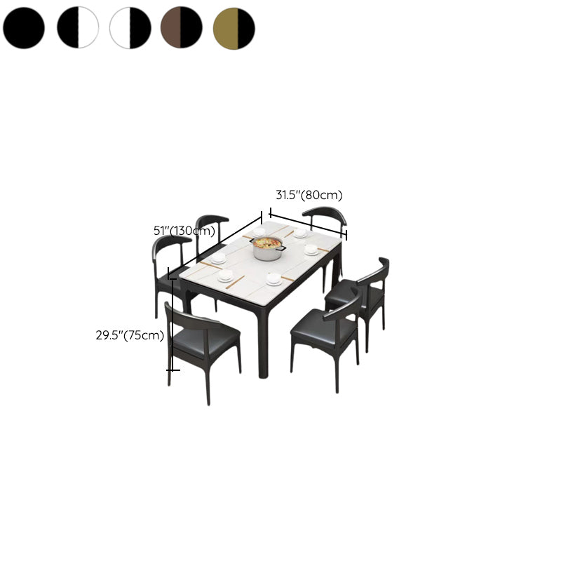 Eenvoud Rechthoek Eettafel Stenen Eetkamercollectie met 4 poten