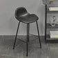 Modern Faux Leather Counter Stool Low Back Barstool with Metal Legs