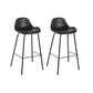 Modern Faux Leather Counter Stool Low Back Barstool with Metal Legs