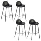 Modern Faux Leather Counter Stool Low Back Barstool with Metal Legs