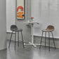 Modern Faux Leather Counter Stool Low Back Barstool with Metal Legs