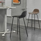 Modern Faux Leather Counter Stool Low Back Barstool with Metal Legs