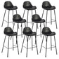 Modern Faux Leather Counter Stool Low Back Barstool with Metal Legs