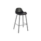 Modern Faux Leather Counter Stool Low Back Barstool with Metal Legs