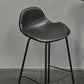 Modern Faux Leather Counter Stool Low Back Barstool with Metal Legs