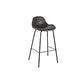 Modern Faux Leather Counter Stool Low Back Barstool with Metal Legs