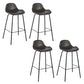 Modern Faux Leather Counter Stool Low Back Barstool with Metal Legs