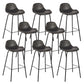 Modern Faux Leather Counter Stool Low Back Barstool with Metal Legs