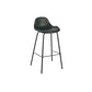 Modern Faux Leather Counter Stool Low Back Barstool with Metal Legs