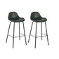 Modern Faux Leather Counter Stool Low Back Barstool with Metal Legs