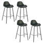 Modern Faux Leather Counter Stool Low Back Barstool with Metal Legs