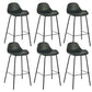 Modern Faux Leather Counter Stool Low Back Barstool with Metal Legs