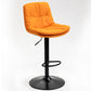 Modern Armless Rotatable Counter Stool Metal Cafe Bar Stool with Cushion and Pedal Orange Black 1 Piece Clearhalo 'Bar Furniture' 'Bar Stools' 'bar_stools' 'furn' 'furn_bar_stools' 'Furniture' 'Kitchen & Dining Furniture' 7443884