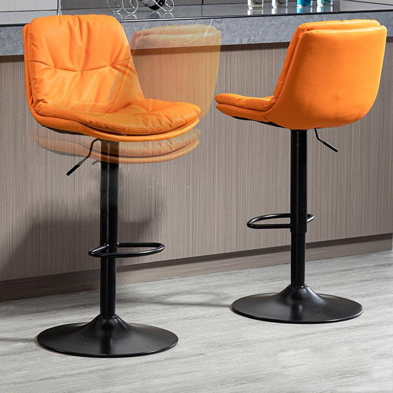Modern Armless Rotatable Counter Stool Metal Cafe Bar Stool with Cushion and Pedal Clearhalo 'Bar Furniture' 'Bar Stools' 'bar_stools' 'furn' 'furn_bar_stools' 'Furniture' 'Kitchen & Dining Furniture' 7443887