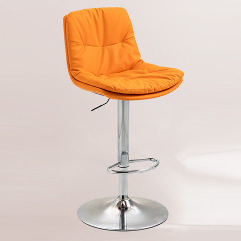 Modern Armless Rotatable Counter Stool Metal Cafe Bar Stool with Cushion and Pedal Clearhalo 'Bar Furniture' 'Bar Stools' 'bar_stools' 'furn' 'furn_bar_stools' 'Furniture' 'Kitchen & Dining Furniture' 7443893