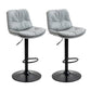 Modern Armless Rotatable Counter Stool Metal Cafe Bar Stool with Cushion and Pedal Silver Gray Black 2 Piece Set Clearhalo 'Bar Furniture' 'Bar Stools' 'bar_stools' 'furn' 'furn_bar_stools' 'Furniture' 'Kitchen & Dining Furniture' 7443896