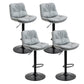 Modern Armless Rotatable Counter Stool Metal Cafe Bar Stool with Cushion and Pedal Silver Gray Black 4 Piece Set Clearhalo 'Bar Furniture' 'Bar Stools' 'bar_stools' 'furn' 'furn_bar_stools' 'Furniture' 'Kitchen & Dining Furniture' 7443898