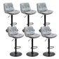 Modern Armless Rotatable Counter Stool Metal Cafe Bar Stool with Cushion and Pedal Silver Gray Black 6 Piece Set Clearhalo 'Bar Furniture' 'Bar Stools' 'bar_stools' 'furn' 'furn_bar_stools' 'Furniture' 'Kitchen & Dining Furniture' 7443899