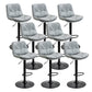 Modern Armless Rotatable Counter Stool Metal Cafe Bar Stool with Cushion and Pedal Silver Gray Black 8 Piece Set Clearhalo 'Bar Furniture' 'Bar Stools' 'bar_stools' 'furn' 'furn_bar_stools' 'Furniture' 'Kitchen & Dining Furniture' 7443901