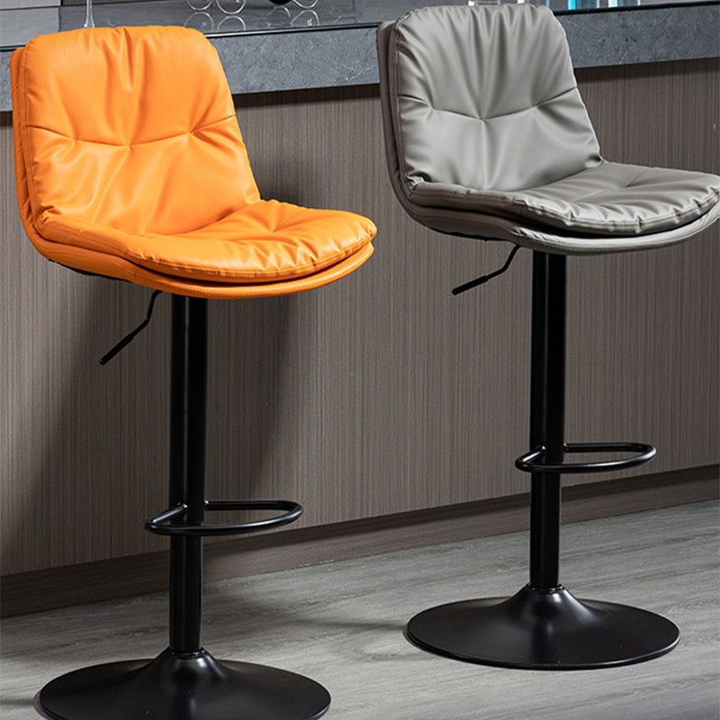 Modern Armless Rotatable Counter Stool Metal Cafe Bar Stool with Cushion and Pedal Clearhalo 'Bar Furniture' 'Bar Stools' 'bar_stools' 'furn' 'furn_bar_stools' 'Furniture' 'Kitchen & Dining Furniture' 7443902