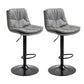 Modern Armless Rotatable Counter Stool Metal Cafe Bar Stool with Cushion and Pedal Dark Gray Black 2 Piece Set Clearhalo 'Bar Furniture' 'Bar Stools' 'bar_stools' 'furn' 'furn_bar_stools' 'Furniture' 'Kitchen & Dining Furniture' 7443904