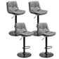 Modern Armless Rotatable Counter Stool Metal Cafe Bar Stool with Cushion and Pedal Dark Gray Black 4 Piece Set Clearhalo 'Bar Furniture' 'Bar Stools' 'bar_stools' 'furn' 'furn_bar_stools' 'Furniture' 'Kitchen & Dining Furniture' 7443905