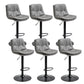 Modern Armless Rotatable Counter Stool Metal Cafe Bar Stool with Cushion and Pedal Dark Gray Black 6 Piece Set Clearhalo 'Bar Furniture' 'Bar Stools' 'bar_stools' 'furn' 'furn_bar_stools' 'Furniture' 'Kitchen & Dining Furniture' 7443906