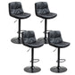 Modern Armless Rotatable Counter Stool Metal Cafe Bar Stool with Cushion and Pedal Black Black 4 Piece Set Clearhalo 'Bar Furniture' 'Bar Stools' 'bar_stools' 'furn' 'furn_bar_stools' 'Furniture' 'Kitchen & Dining Furniture' 7443910