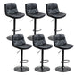 Modern Armless Rotatable Counter Stool Metal Cafe Bar Stool with Cushion and Pedal Black Black 6 Piece Set Clearhalo 'Bar Furniture' 'Bar Stools' 'bar_stools' 'furn' 'furn_bar_stools' 'Furniture' 'Kitchen & Dining Furniture' 7443911