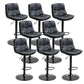 Modern Armless Rotatable Counter Stool Metal Cafe Bar Stool with Cushion and Pedal Black Black 8 Piece Set Clearhalo 'Bar Furniture' 'Bar Stools' 'bar_stools' 'furn' 'furn_bar_stools' 'Furniture' 'Kitchen & Dining Furniture' 7443912