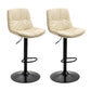 Modern Armless Rotatable Counter Stool Metal Cafe Bar Stool with Cushion and Pedal Off-White Black 2 Piece Set Clearhalo 'Bar Furniture' 'Bar Stools' 'bar_stools' 'furn' 'furn_bar_stools' 'Furniture' 'Kitchen & Dining Furniture' 7443914