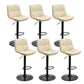Modern Armless Rotatable Counter Stool Metal Cafe Bar Stool with Cushion and Pedal Off-White Black 6 Piece Set Clearhalo 'Bar Furniture' 'Bar Stools' 'bar_stools' 'furn' 'furn_bar_stools' 'Furniture' 'Kitchen & Dining Furniture' 7443916