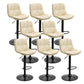 Modern Armless Rotatable Counter Stool Metal Cafe Bar Stool with Cushion and Pedal Off-White Black 8 Piece Set Clearhalo 'Bar Furniture' 'Bar Stools' 'bar_stools' 'furn' 'furn_bar_stools' 'Furniture' 'Kitchen & Dining Furniture' 7443917