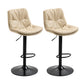 Modern Armless Rotatable Counter Stool Metal Cafe Bar Stool with Cushion and Pedal Khaki Black 2 Piece Set Clearhalo 'Bar Furniture' 'Bar Stools' 'bar_stools' 'furn' 'furn_bar_stools' 'Furniture' 'Kitchen & Dining Furniture' 7443919