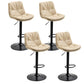 Modern Armless Rotatable Counter Stool Metal Cafe Bar Stool with Cushion and Pedal Khaki Black 4 Piece Set Clearhalo 'Bar Furniture' 'Bar Stools' 'bar_stools' 'furn' 'furn_bar_stools' 'Furniture' 'Kitchen & Dining Furniture' 7443920